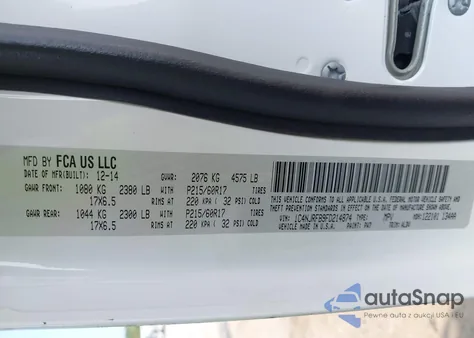 2015 Jeep Patriot High Altitude Edition из США, поврежденный, VIN 1C4NJRFB9FD214874